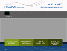 Tablet Screenshot of hildenparkaccountants.co.uk